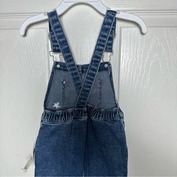 Tucker + Tate Baby Denim Overalls 12m Blue Star Rainbow Embroidered Jumpsuit - Picture 8 of 14